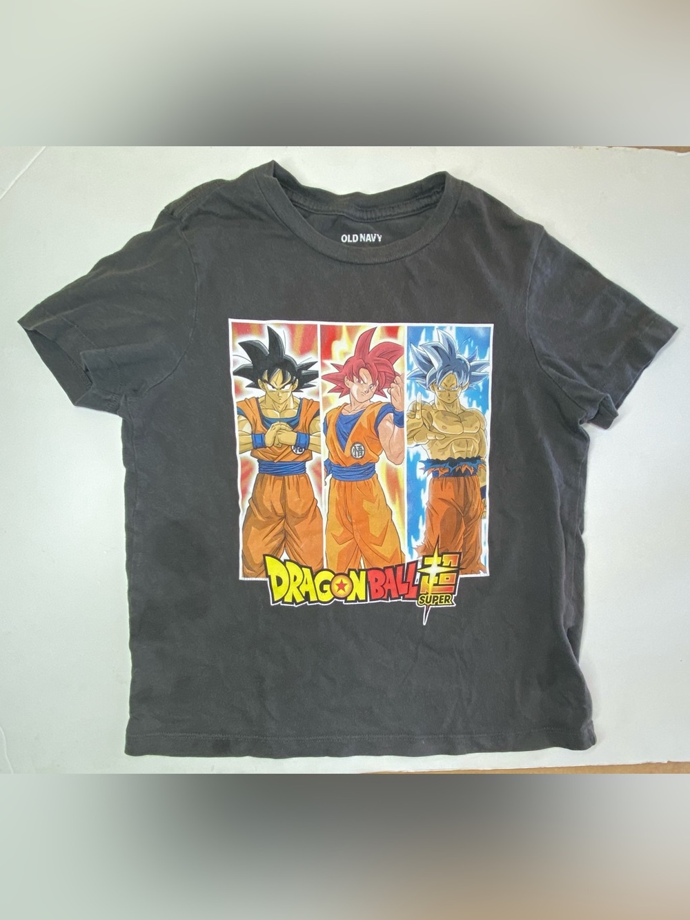 Old Navy Black Dragon Ball Super Graphic Tee with Multicolor Print